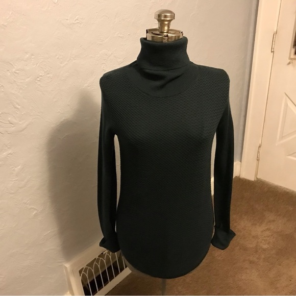 Adrienne Vittadini Sweater Merino Wool Long sleeve size XS Deep Hunter Green - Picture 1 of 6